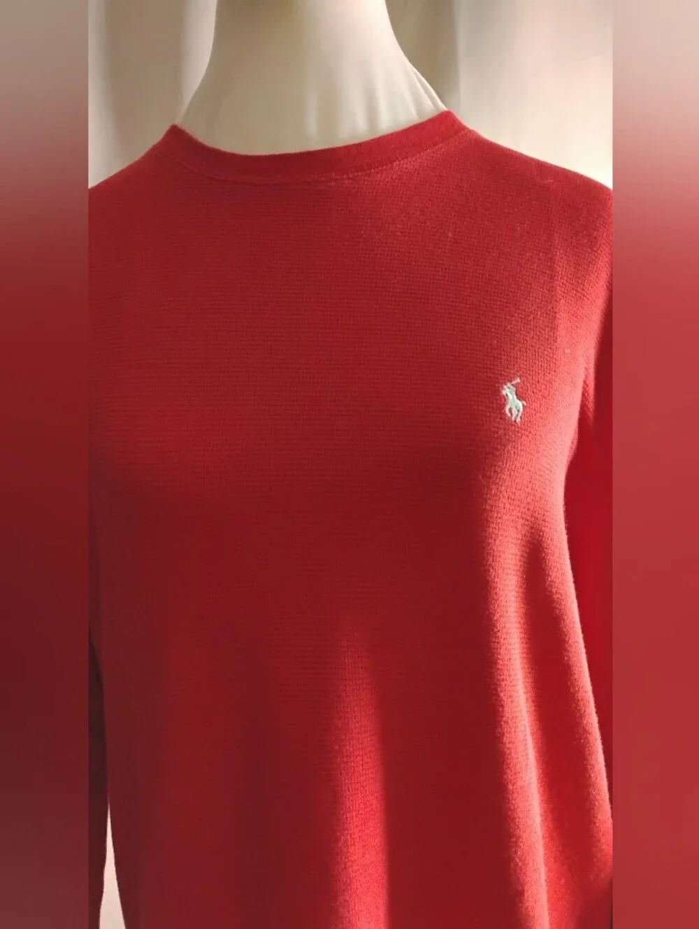 Polo Ralph Lauren Red Long Sleeve Waffle